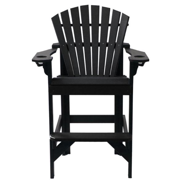 Bar Height Stationary Chair Round Back black