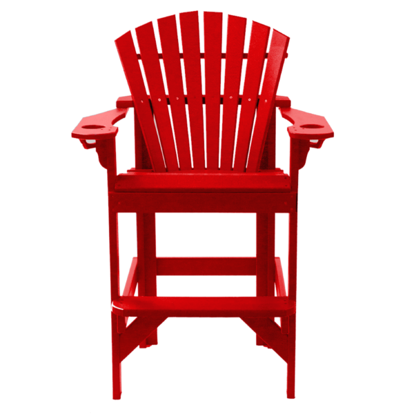 Bar Height Stationary Chair Round Back brightred