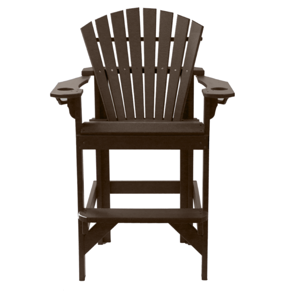 Bar Height Stationary Chair Round Back darkbrown