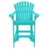 Bar Height Stationary Chair Round Back teal