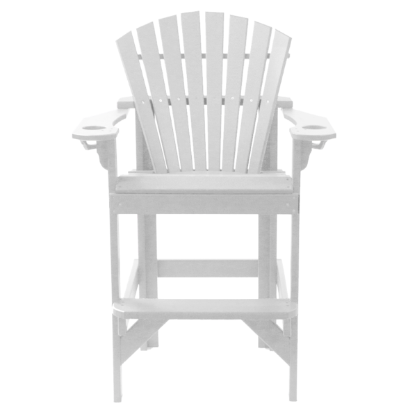 Bar Height Stationary Chair Round Back white