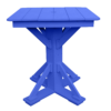 33″ Square Pub Height Table Straight Brace blue