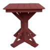 33″ Square Pub Height Table Straight Brace burgundy