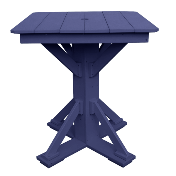 33″ Square Pub Height Table Straight Brace patriotblue