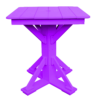 33″ Square Pub Height Table Straight Brace purple