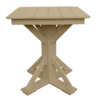 33″ Square Pub Height Table Straight Brace weatherwood