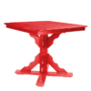 44″ Square Pub Height Table Scallop Brace brightred