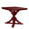 44″ Square Pub Height Table Scallop Brace burgundy