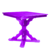 44″ Square Pub Height Table Scallop Brace purple