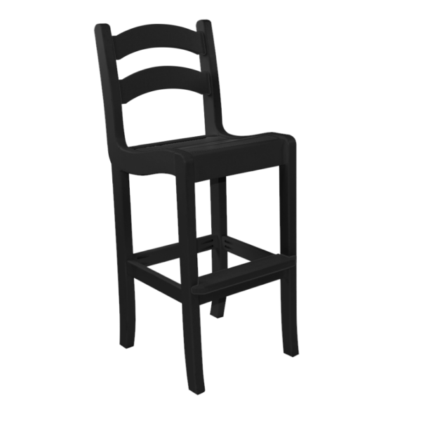 Armless Bar Height Dining Chair Ladder Back black