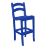 Armless Bar Height Dining Chair Ladder Back blue