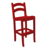 Armless Bar Height Dining Chair Ladder Back brightred