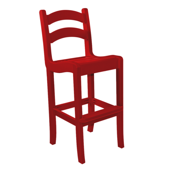 Armless Bar Height Dining Chair Ladder Back brightred