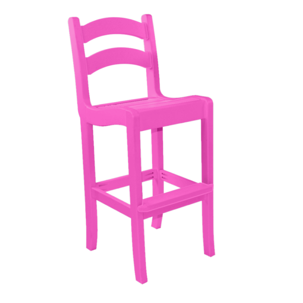 Armless Bar Height Dining Chair Ladder Back bubblegum