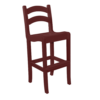 Armless Bar Height Dining Chair Ladder Back burgundy