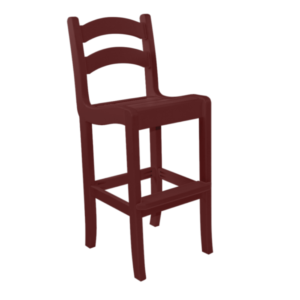 Armless Bar Height Dining Chair Ladder Back burgundy