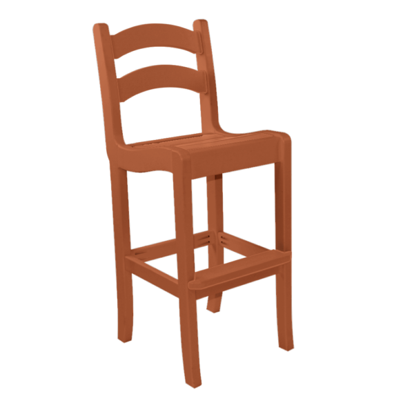 Armless Bar Height Dining Chair Ladder Back cedar