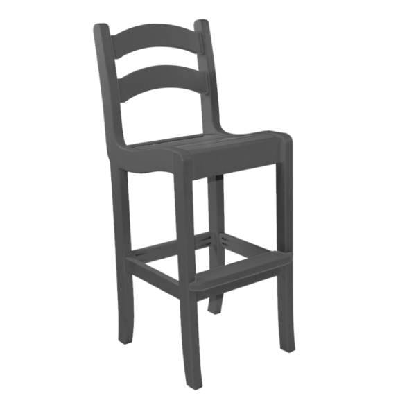 Armless Bar Height Dining Chair Ladder Back charcoal