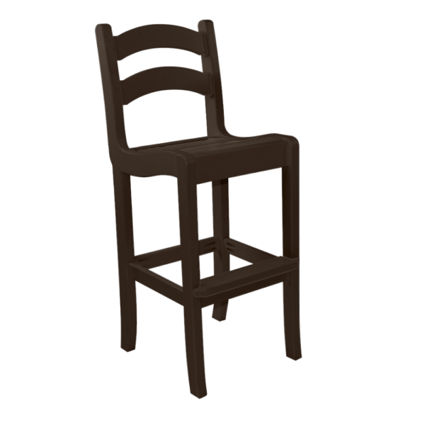 Armless Bar Height Dining Chair Ladder Back darkbrown