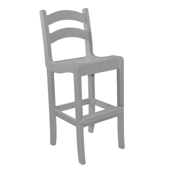 Armless Bar Height Dining Chair Ladder Back dovegray