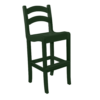 Armless Bar Height Dining Chair Ladder Back evergreen