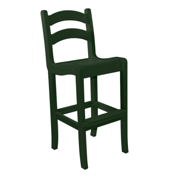 Armless Bar Height Dining Chair Ladder Back evergreen