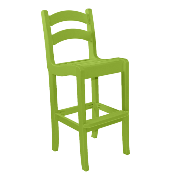 Armless Bar Height Dining Chair Ladder Back limegreen