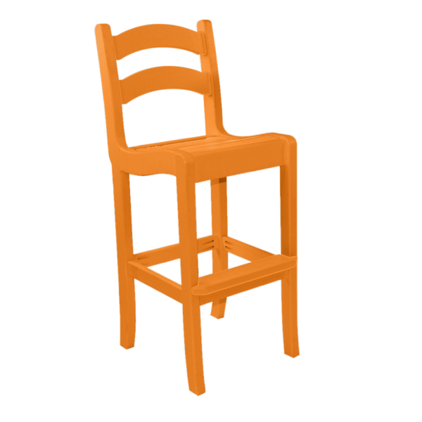 Armless Bar Height Dining Chair Ladder Back orange