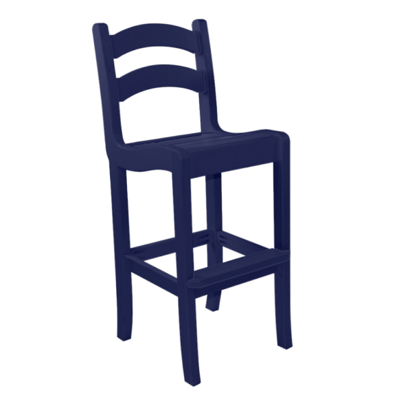 Armless Bar Height Dining Chair Ladder Back patiriotblue