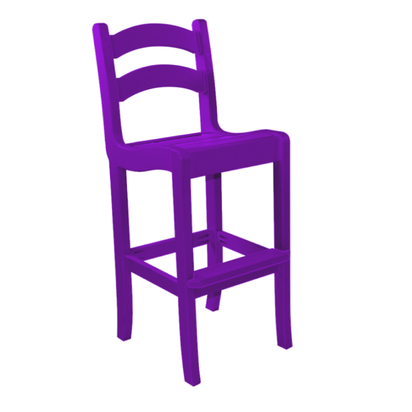 Armless Bar Height Dining Chair Ladder Back purple