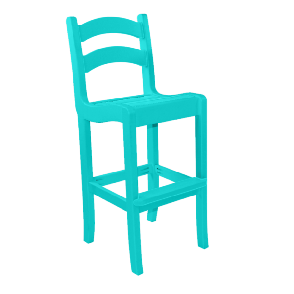 Armless Bar Height Dining Chair Ladder Back teal