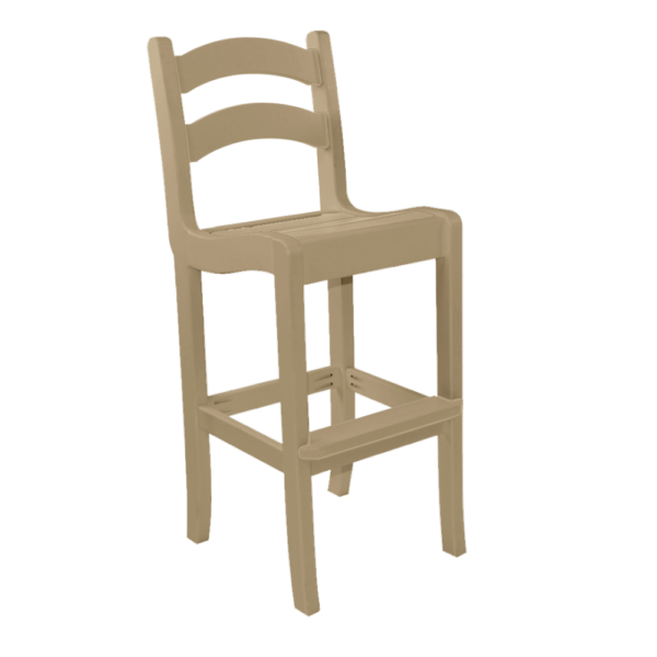 Armless Bar Height Dining Chair Ladder Back weatherwood