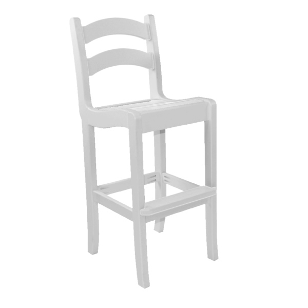 Armless Bar Height Dining Chair Ladder Back white