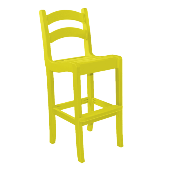 Armless Bar Height Dining Chair Ladder Back yellow