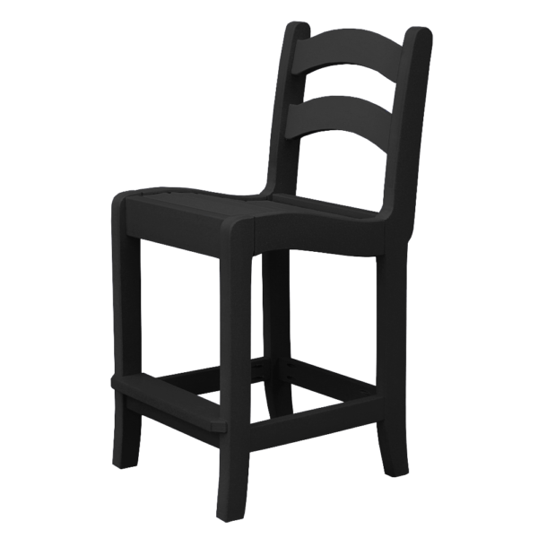 Armless Pub Height Dining Chair Ladder Back black
