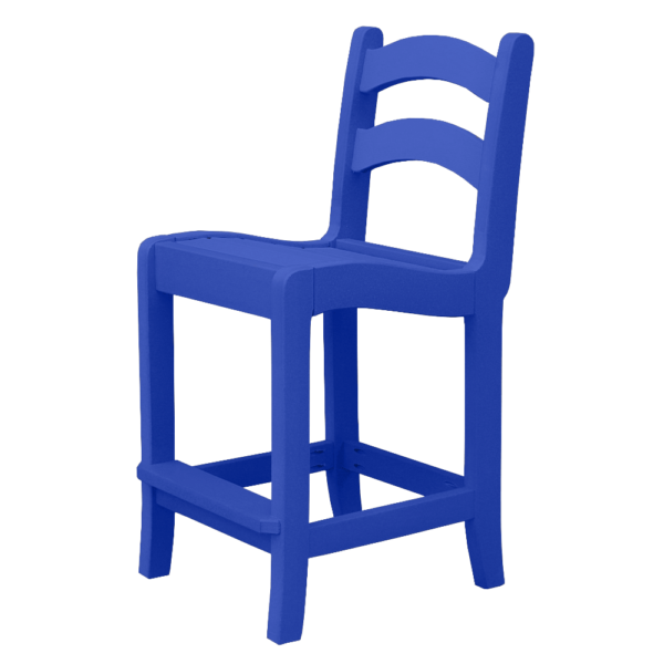 Armless Pub Height Dining Chair Ladder Back blue 1