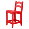 Armless Pub Height Dining Chair Ladder Back brightred