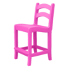 Armless Pub Height Dining Chair Ladder Back bubblegum