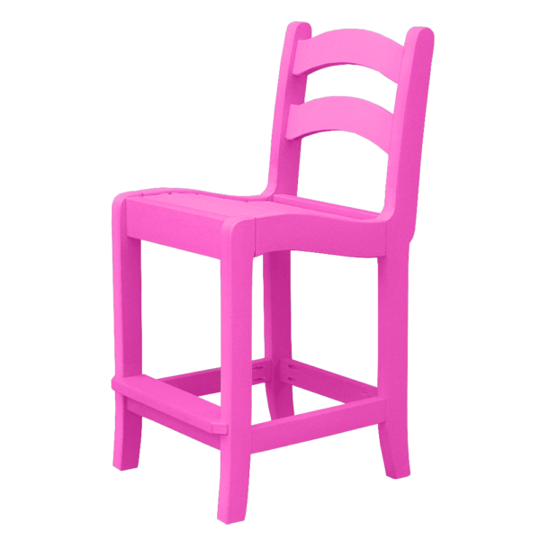 Armless Pub Height Dining Chair Ladder Back bubblegum
