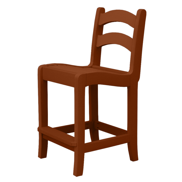 Armless Pub Height Dining Chair Ladder Back cedar