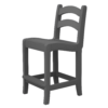 Armless Pub Height Dining Chair Ladder Back charcoal