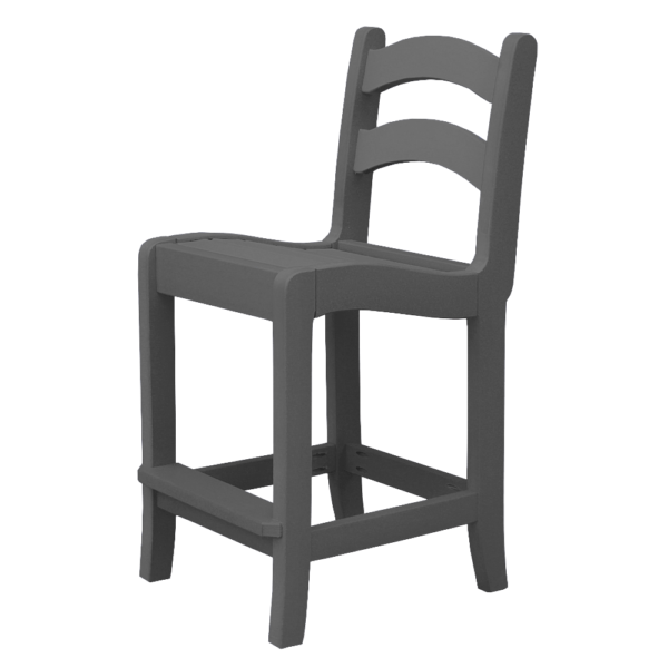 Armless Pub Height Dining Chair Ladder Back charcoal