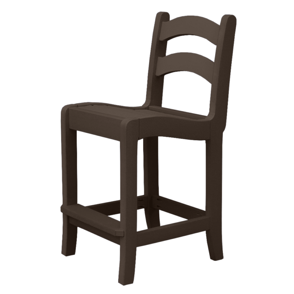 Armless Pub Height Dining Chair Ladder Back darkbrown