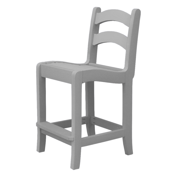 Armless Pub Height Dining Chair Ladder Back dovegray