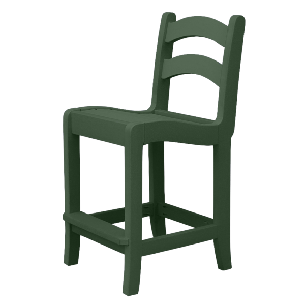 Armless Pub Height Dining Chair Ladder Back evergreen