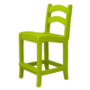 Armless Pub Height Dining Chair Ladder Back limegreen