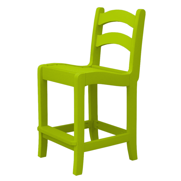 Armless Pub Height Dining Chair Ladder Back limegreen