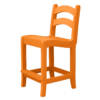 Armless Pub Height Dining Chair Ladder Back orange