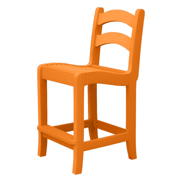 Armless Pub Height Dining Chair Ladder Back orange