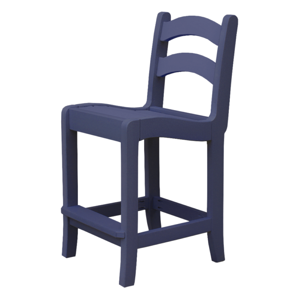 Armless Pub Height Dining Chair Ladder Back patriotblue